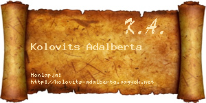 Kolovits Adalberta névjegykártya
